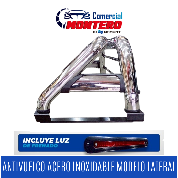 BARRA ANTIVUELCO ACERO INOXIDABLE CROMADO MODELO LATERAL Importadora